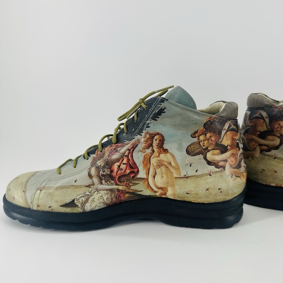 VTG Custom Renaissance Art Boots Birth of Venus Print Grunge Goth Cosplay Sz 8.5 - Picture 6 of 13